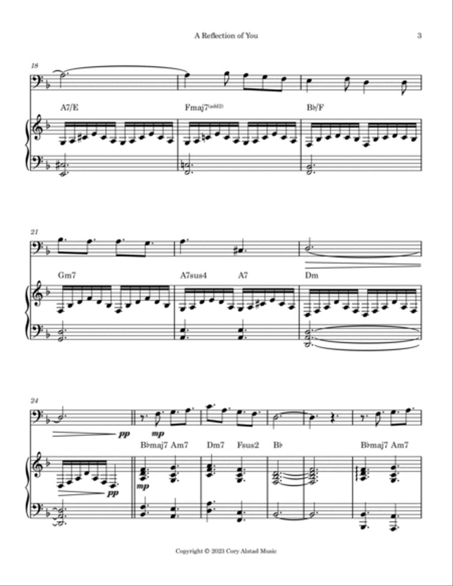 A Reflection of You Piano scores gallery preview page 3