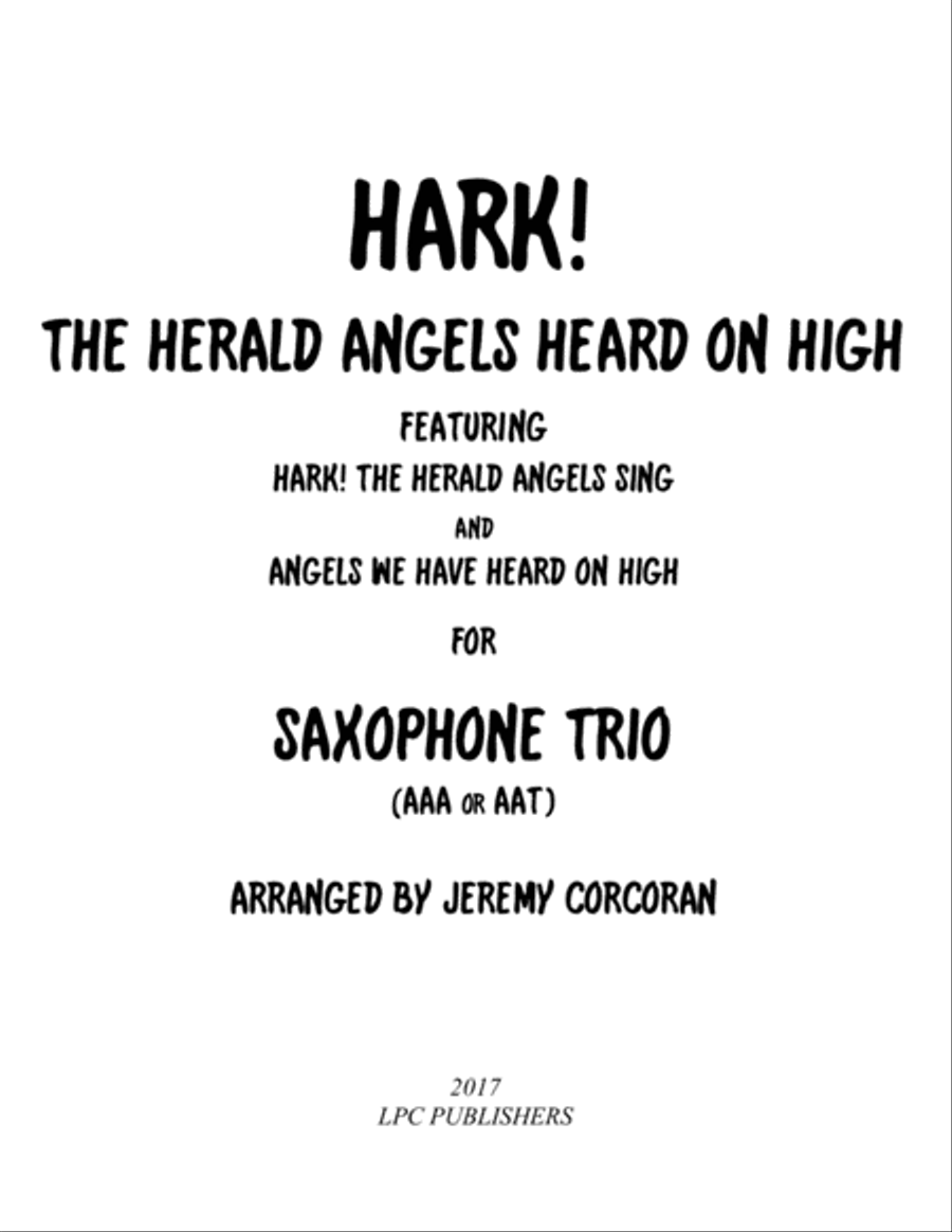 Hark! The Herald Angels Heard on High for Saxophone Trio (AAA or AAT) Woodwind Trio scores gallery preview page 1