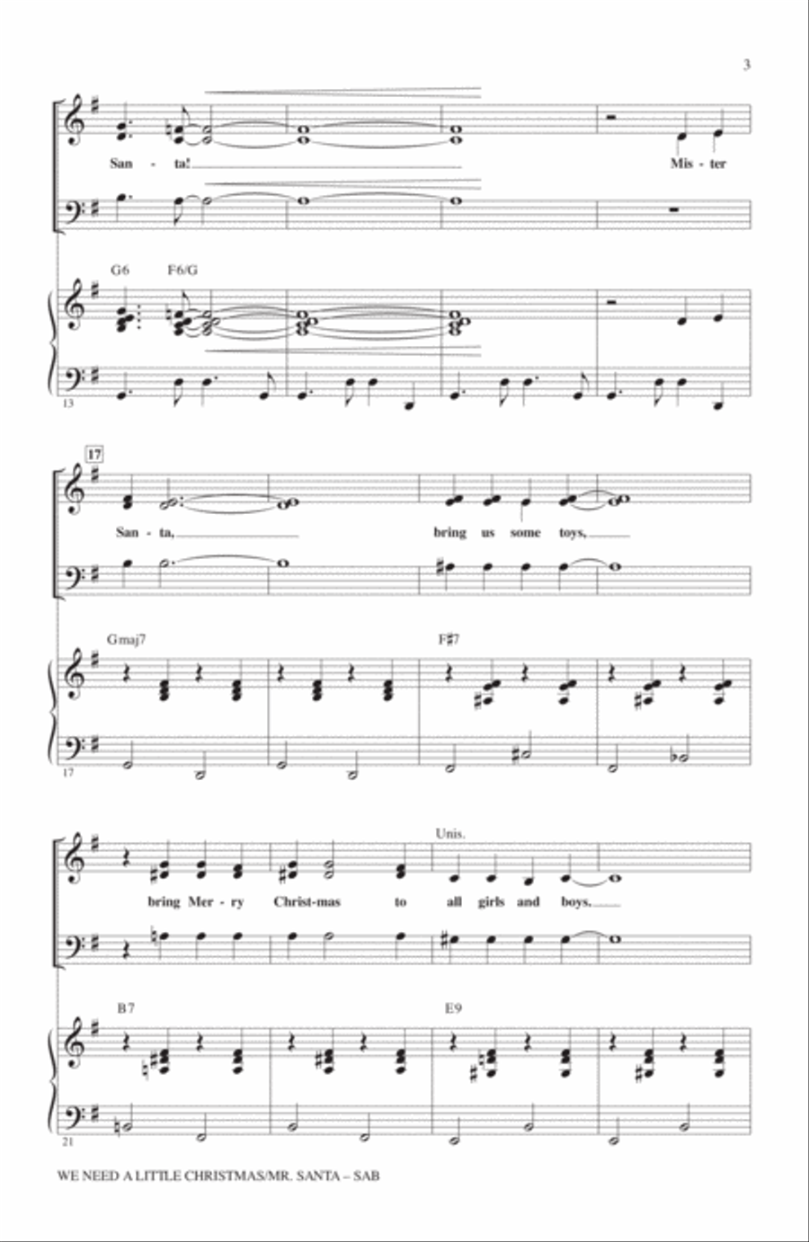 We Need A Little Christmas / Mister Santa 3-Part scores gallery preview page 2