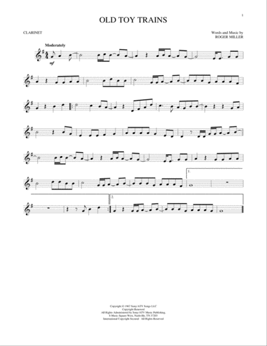 Old Toy Trains Clarinet Solo scores gallery preview page 1