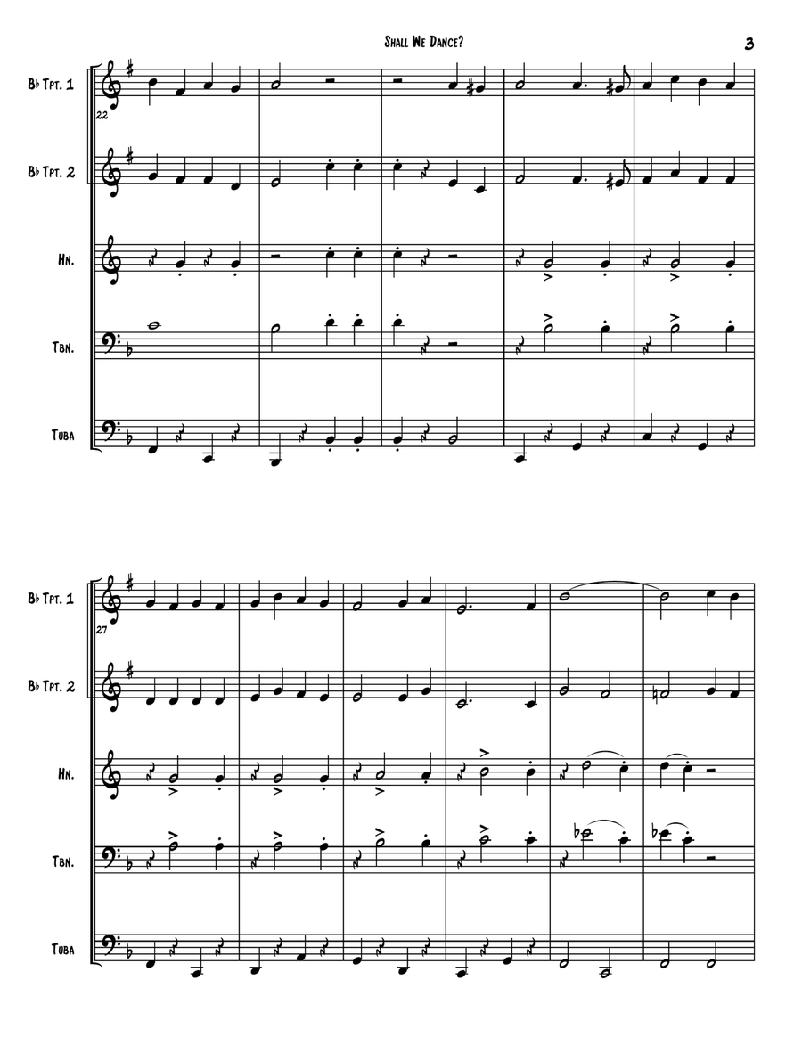 Shall We Dance? Brass Quintet scores gallery preview page 3
