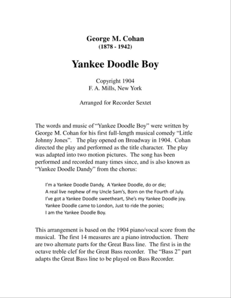 Yankee Doodle Boy for Recorder Sextet Recorder scores gallery preview page 2