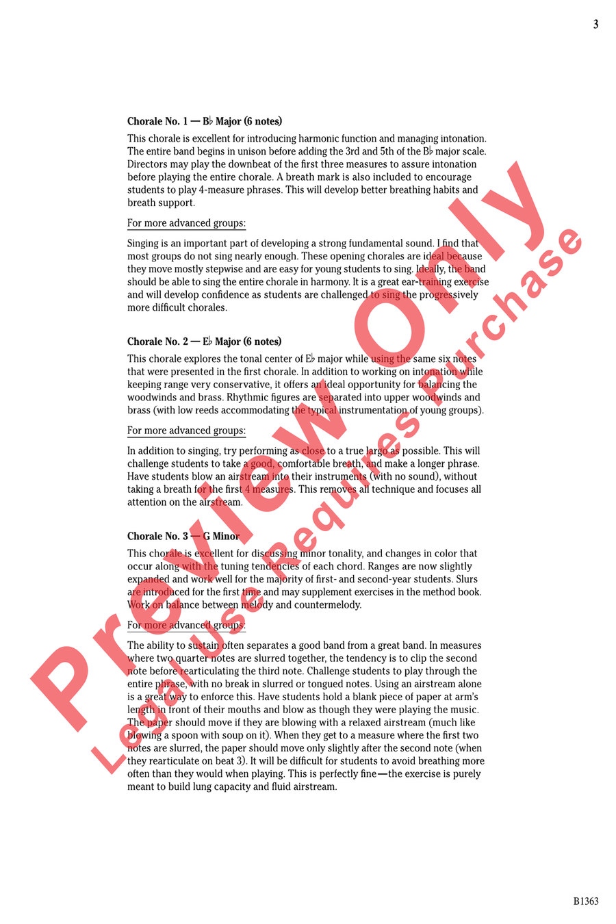 Five Progressive Chorales for Developing Bands Concert Band scores gallery preview page 3