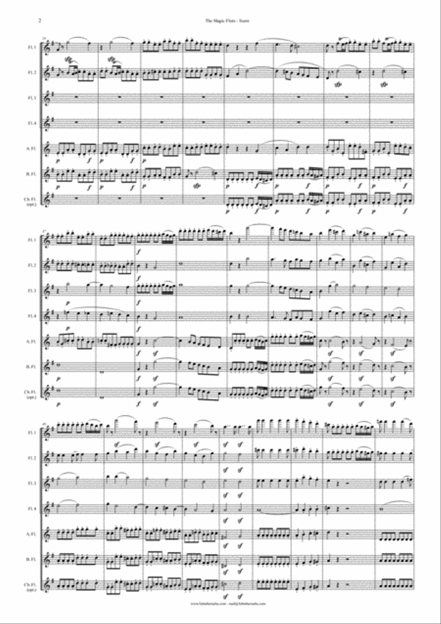 The Magic Flute - Overture for Flute Choir Flute Choir scores gallery preview page 3