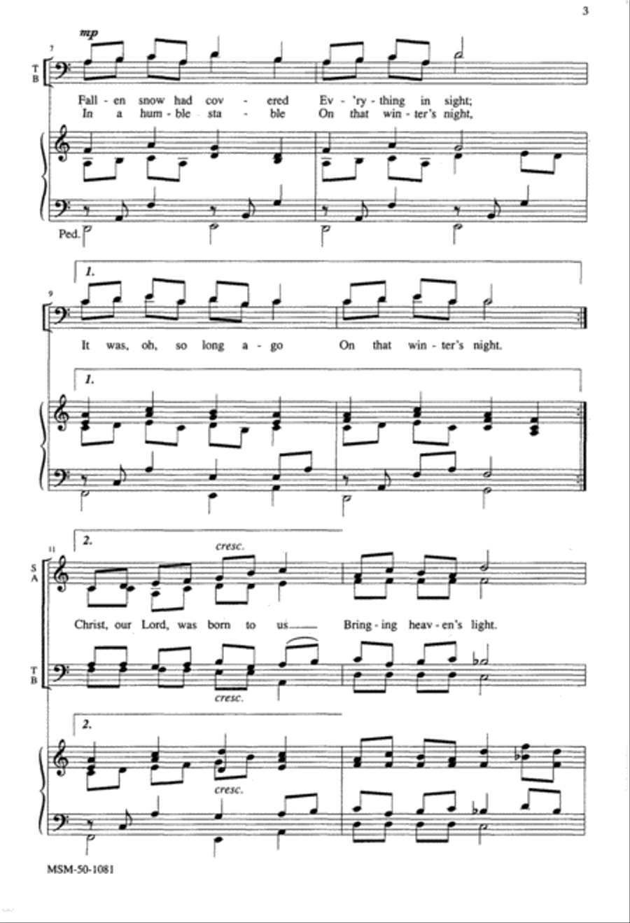 Winter's Night Carol 4-Part scores gallery preview page 2