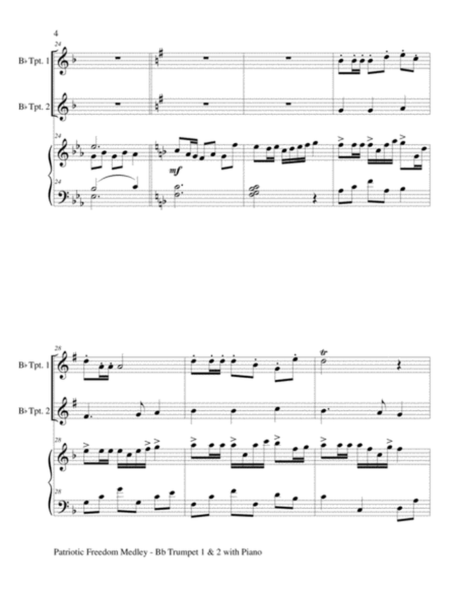PATRIOTIC FREEDOM MEDLEY ( Bb Trumpet 1 & 2 with Piano/Score and Parts included) image number null