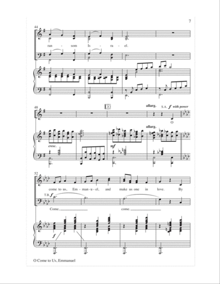 O Come to Us, Emmanuel 4-Part scores gallery preview page 8