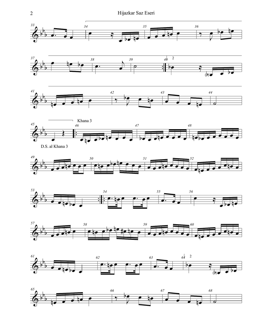 Hijazkar Saz Eseri Small Ensemble scores gallery preview page 2