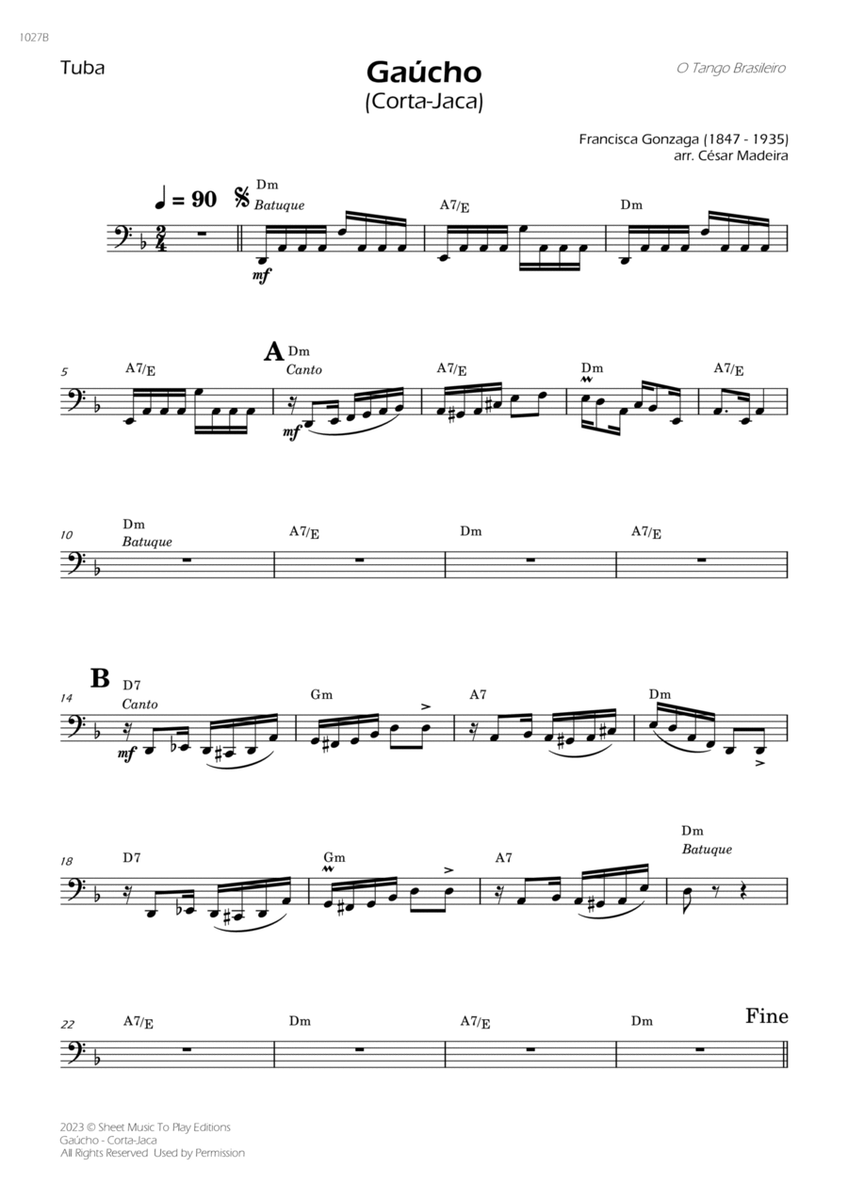 Gaúcho (Corta-Jaca) - Tuba Solo - W/Chords image number null