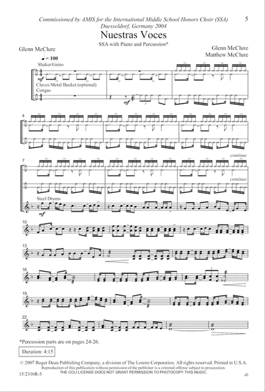 Nuestras Voces SSA scores gallery preview page 5