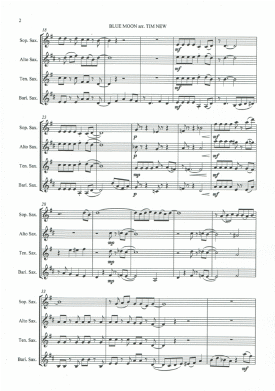 Blue Moon Woodwind Quartet scores gallery preview page 2