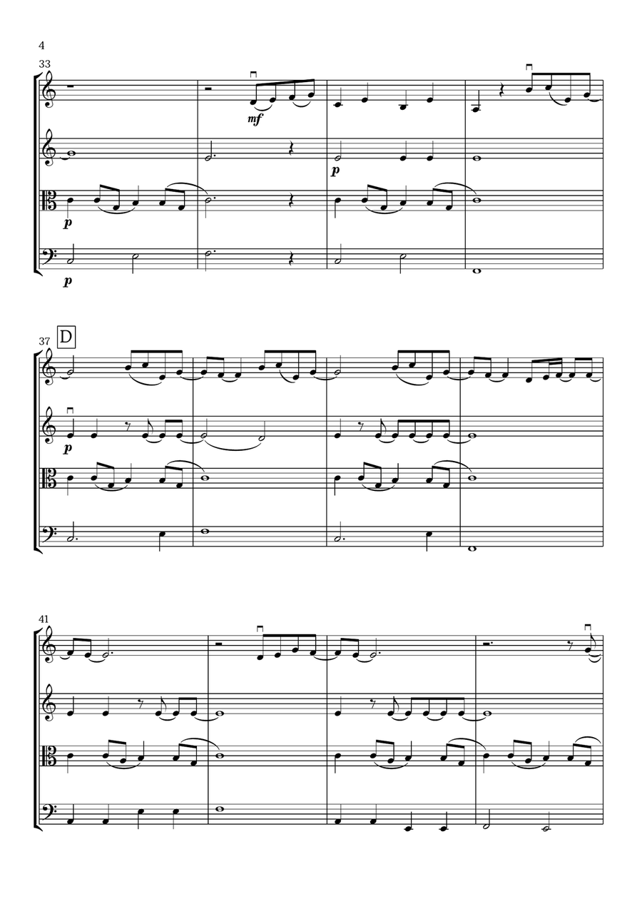 What Was I Made For? String Quartet scores gallery preview page 4