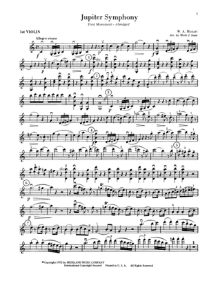 Book cover for Jupiter Symphony, 1st Movement: 1st Violin