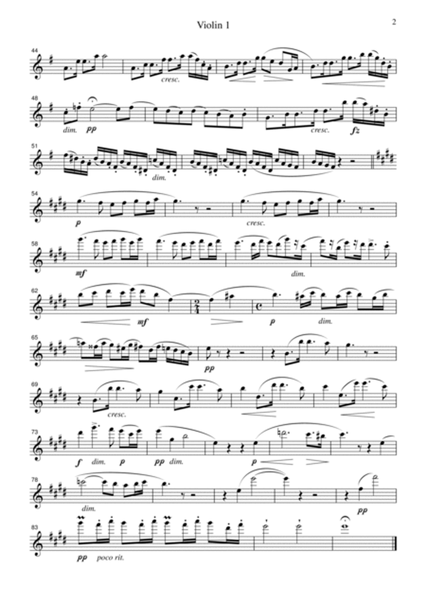 Dvorak Serenade for String Orchestra, 1st mvt., for string quartet, CD205 image number null
