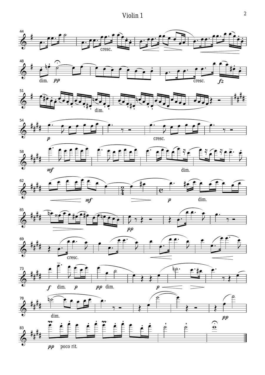 Dvorak Serenade for String Orchestra, 1st mvt., for string quartet, CD205