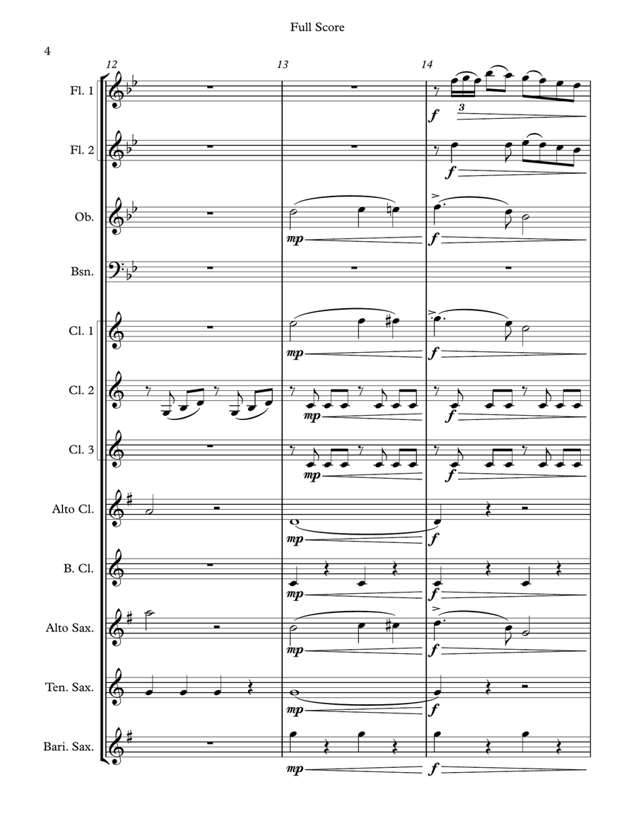 Voi Che Sapete - for woodwind choir Large Ensemble scores gallery preview page 4
