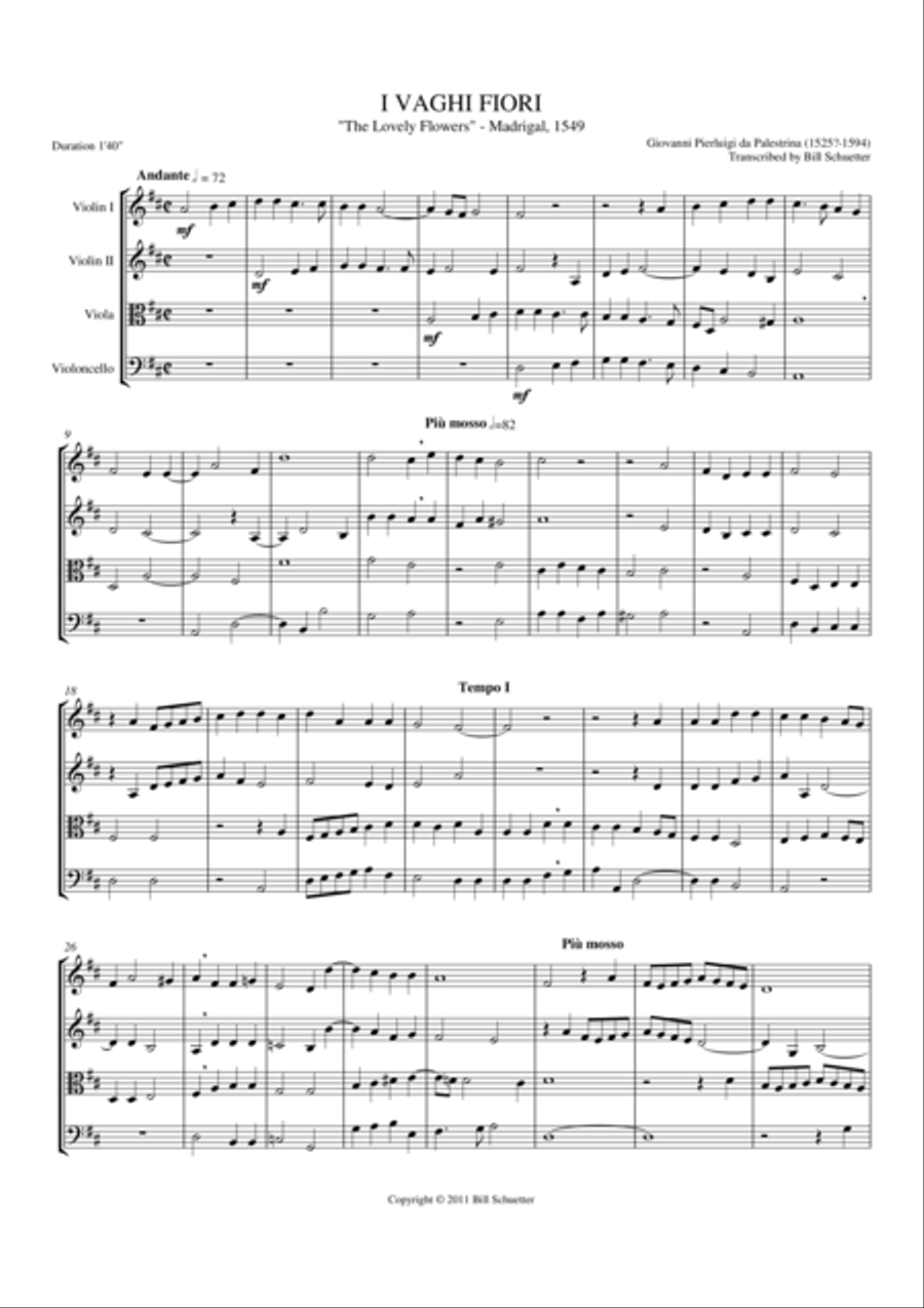 Vaghi Fiori String Quartet scores gallery preview page 2