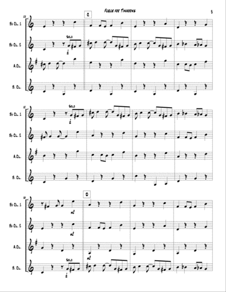 Fugue For Tinhorns Woodwind Quartet scores gallery preview page 5