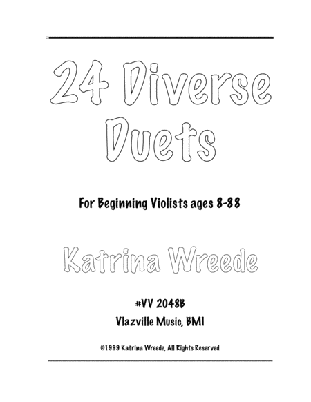 24 Diverse Duets for Beginning Violists ages 8 to 88 image number null