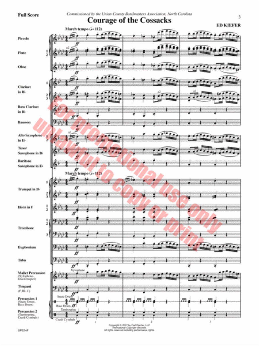 Courage of the Cossacks Concert Band scores gallery preview page 4