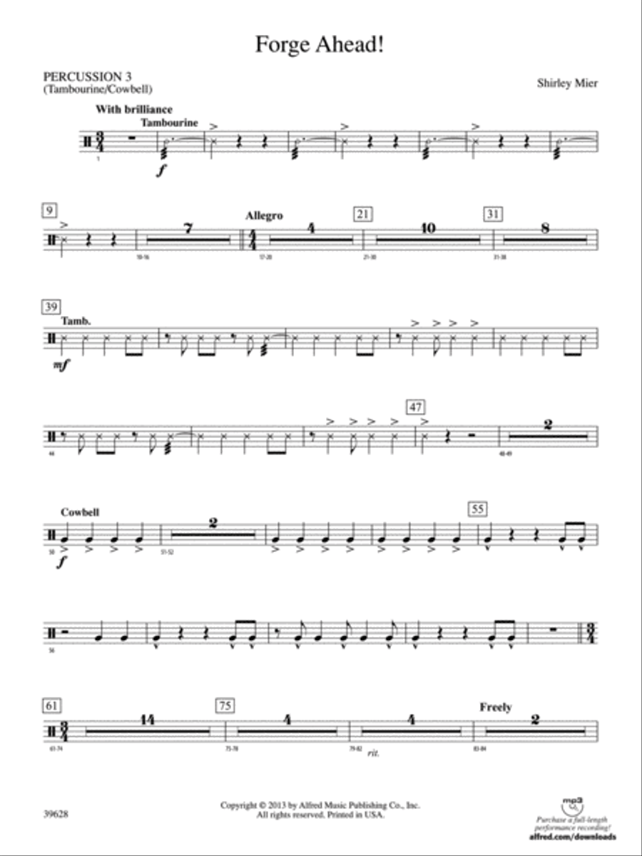 Forge Ahead!: 3rd Percussion Concert Band scores gallery preview page 1