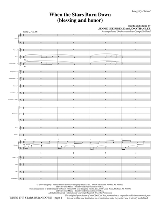 When The Stars Burn Down (Blessing And Honor) - Full Score
