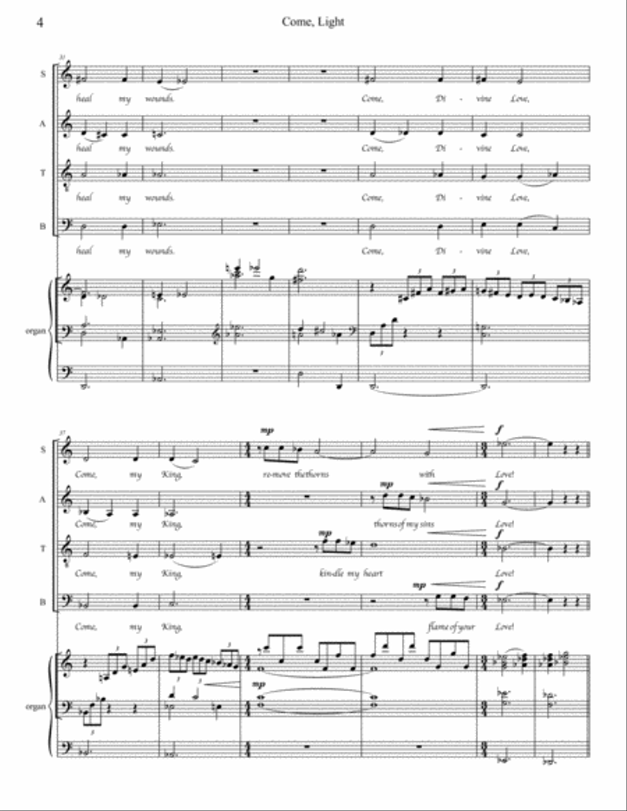 Come, Light 4-Part scores gallery preview page 5