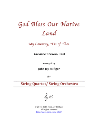God Bless Our Native Land/ My Country, 'Tis of Thee for Strings