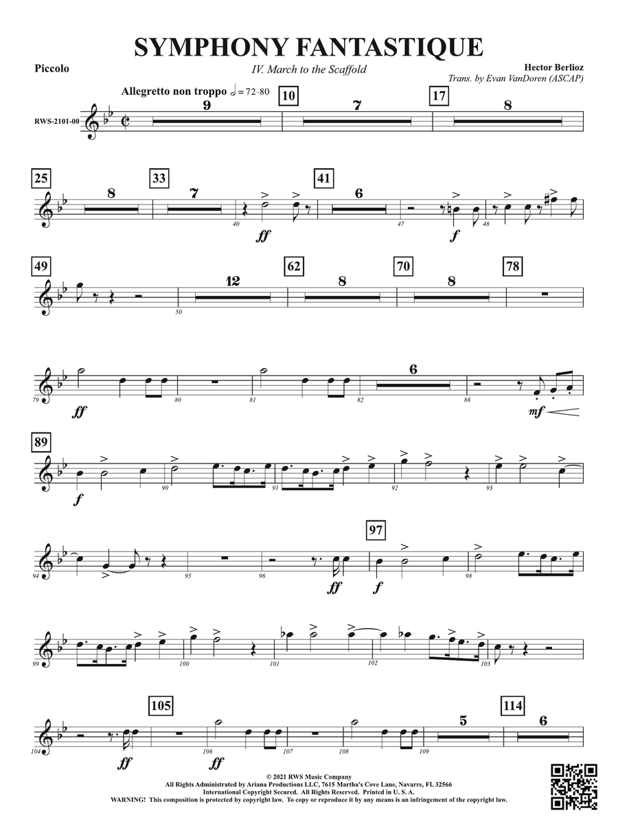Symphony Fantastique - IV. March to the Scaffold: Piccolo Piccolo scores gallery preview page 1
