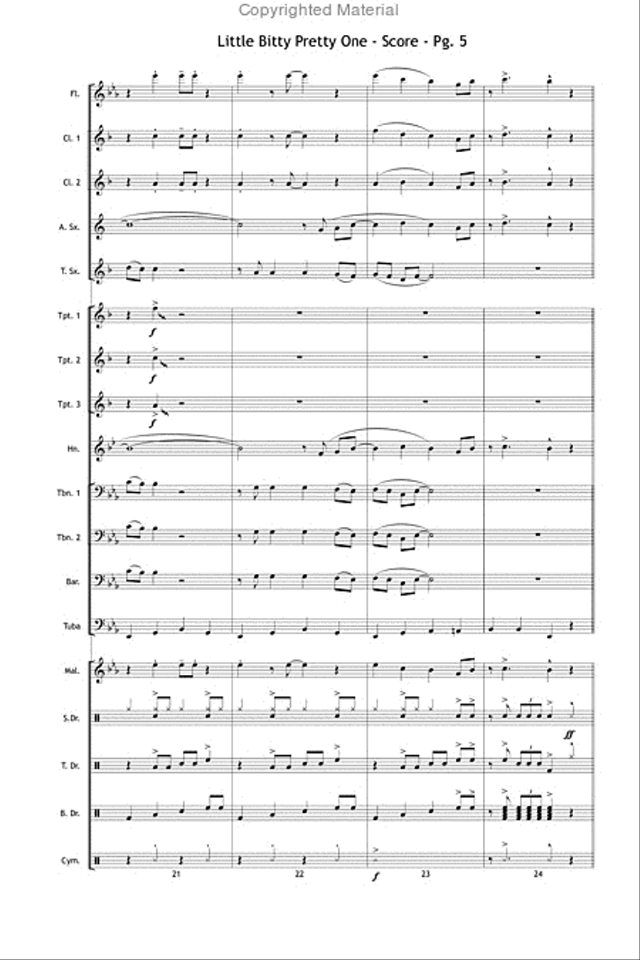 Little Bitty Pretty One Little Bitty Pretty One Marching Band scores gallery preview page 6