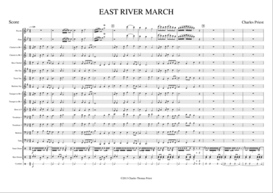 East River March East River March Marching Band scores gallery preview page 1