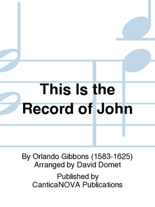 Book cover for This Is the Record of John