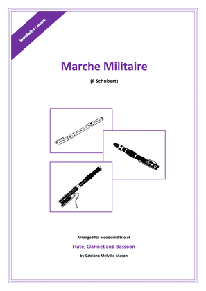 Book cover for Marche Militaire (flute, clarinet and bassoon)