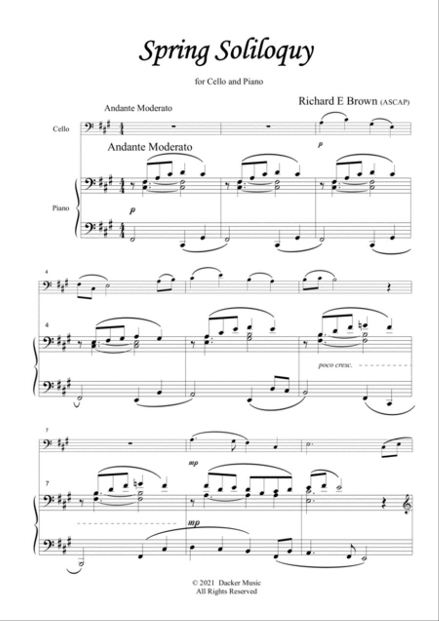 Spring Soliloquy - Cello Piano scores gallery preview page 2