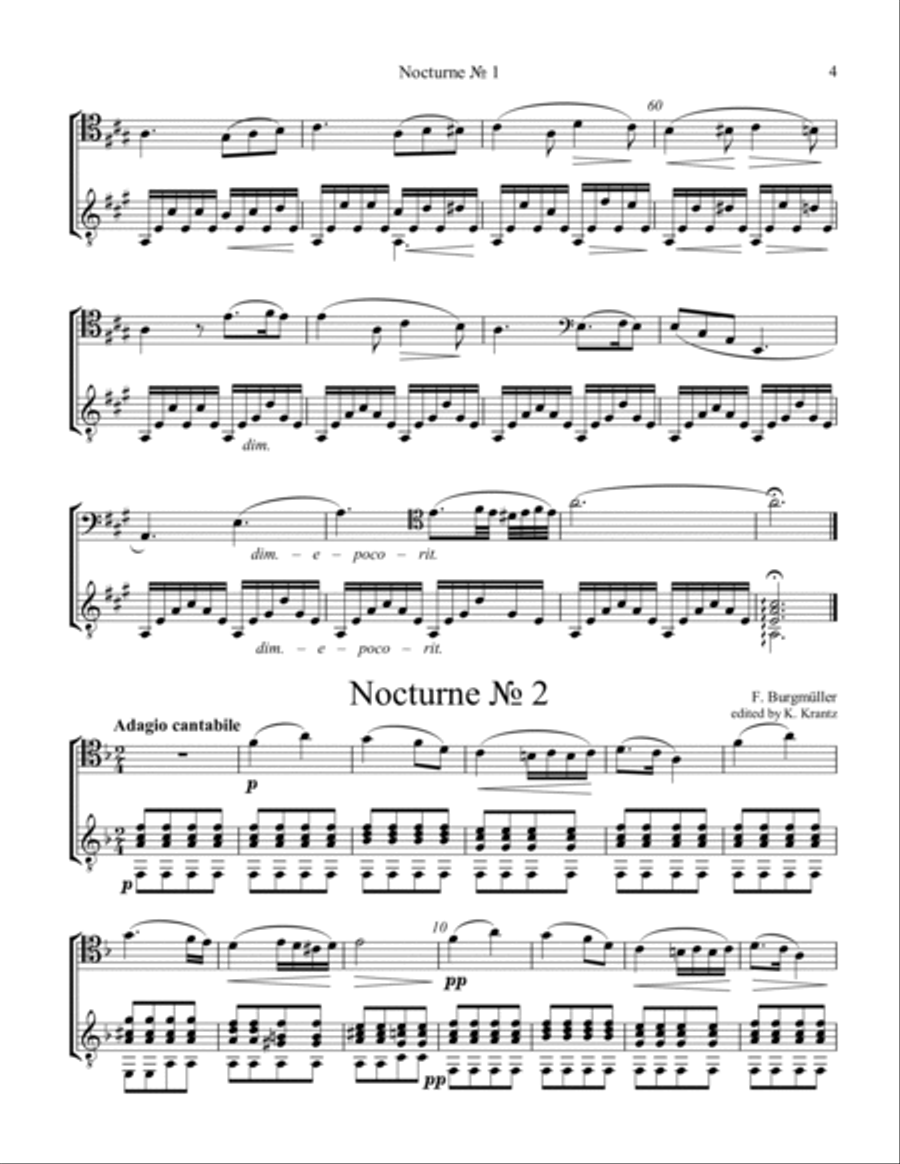 Nocturnes 1, 2 & 3 for cello and guitar String Duet scores gallery preview page 5