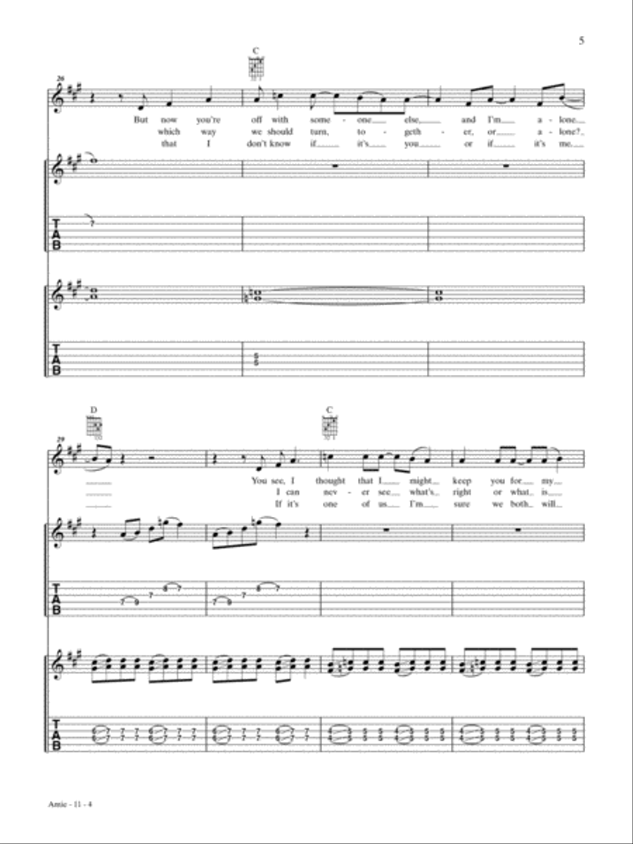 Amie Guitar Tablature scores gallery preview page 4
