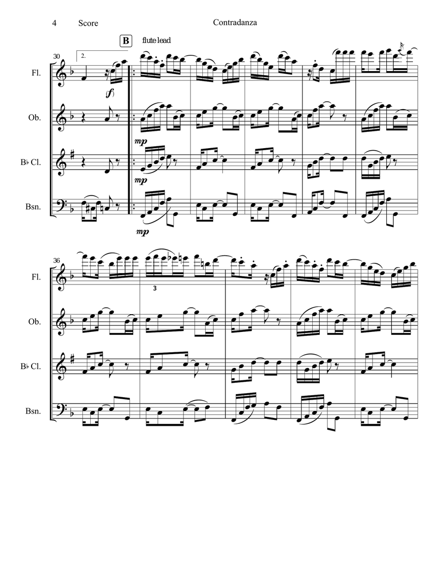 Contradanza Woodwind Quartet scores gallery preview page 5