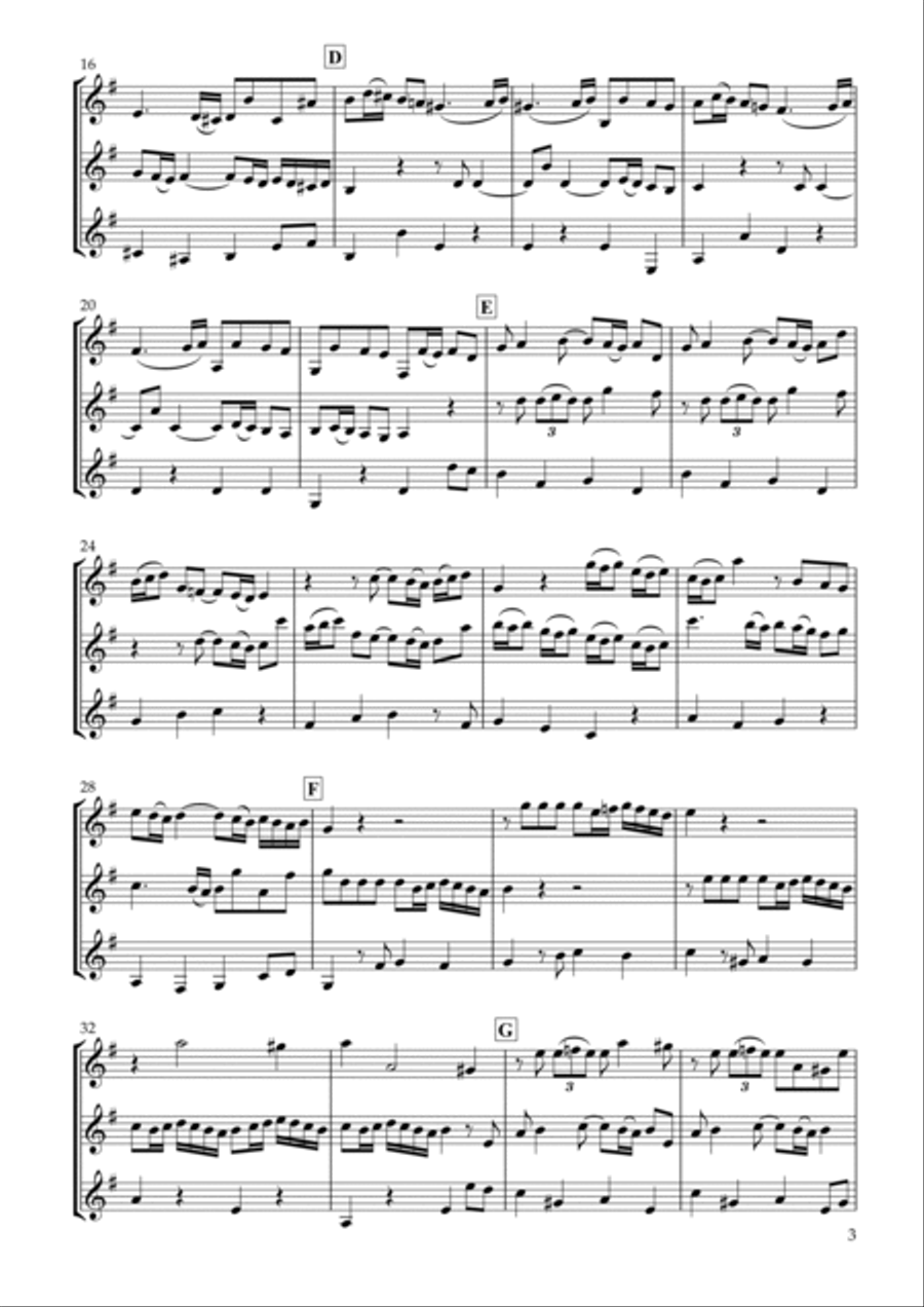 Trio Sonata in D Minor for Clarinet Trio Essercizii musici TWV42:d4 Clarinet Trio scores gallery preview page 3