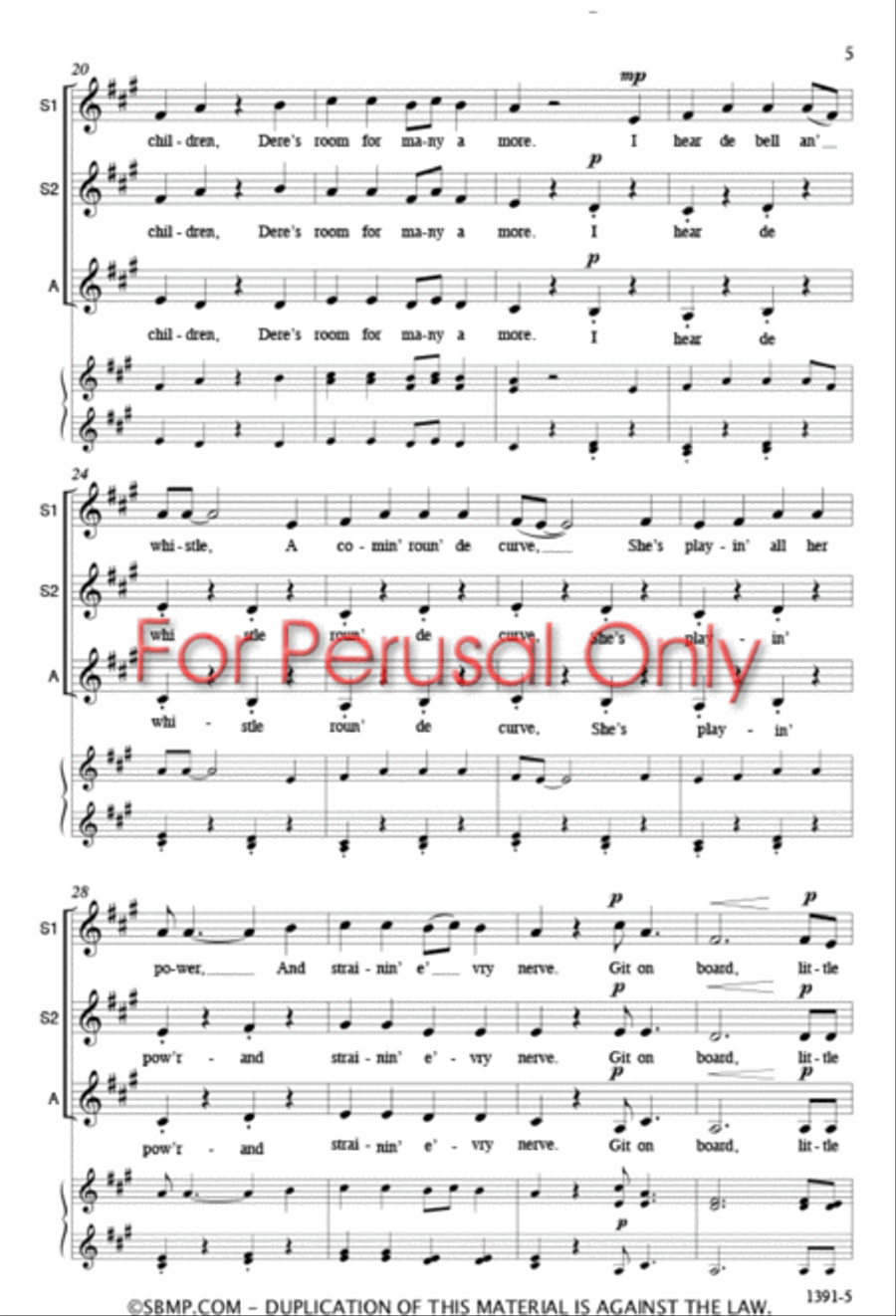 Gospel Train - SSA Octavo SSA scores gallery preview page 4