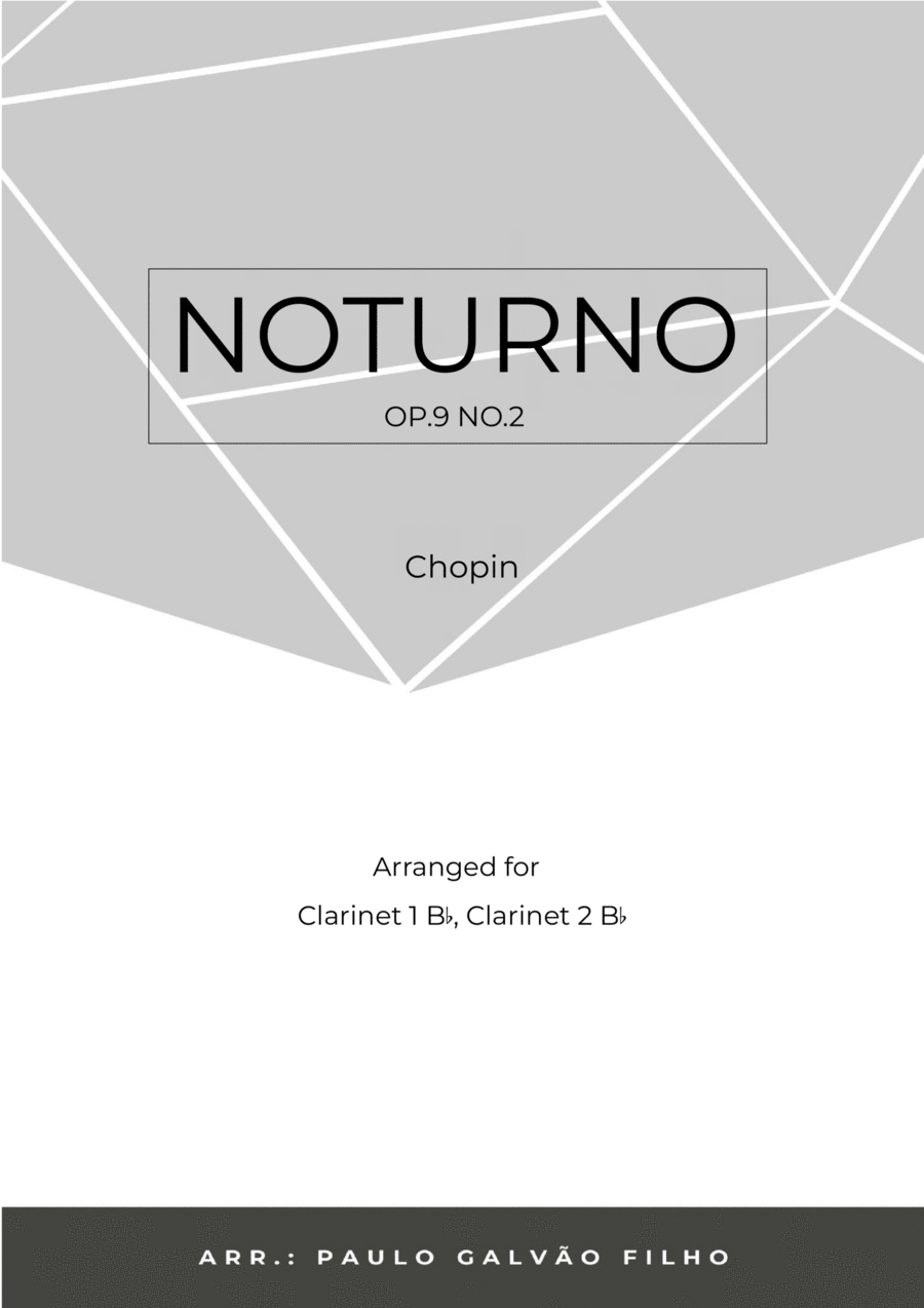 NOTURNO OP.9 NO.2 - CHOPIN - CLARINET DUET Clarinet Duet scores gallery preview page 1