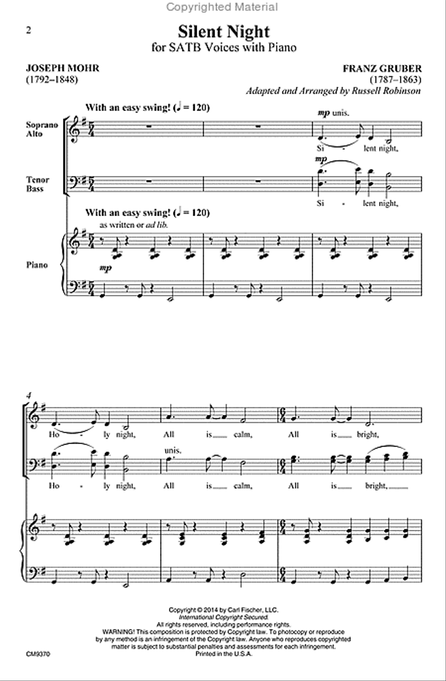 Silent Night Silent Night 4-Part scores gallery preview page 2
