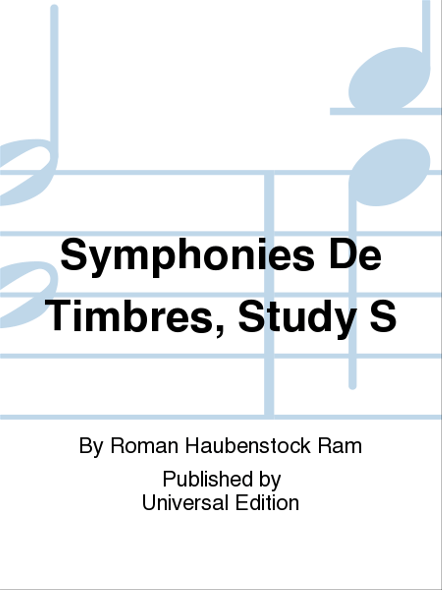Symphonies De Timbres, Study S School and Community scores gallery preview page 1