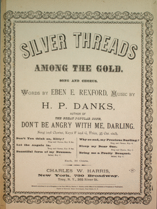 Book cover for Silver Threads Among the Gold. Song and Chorus