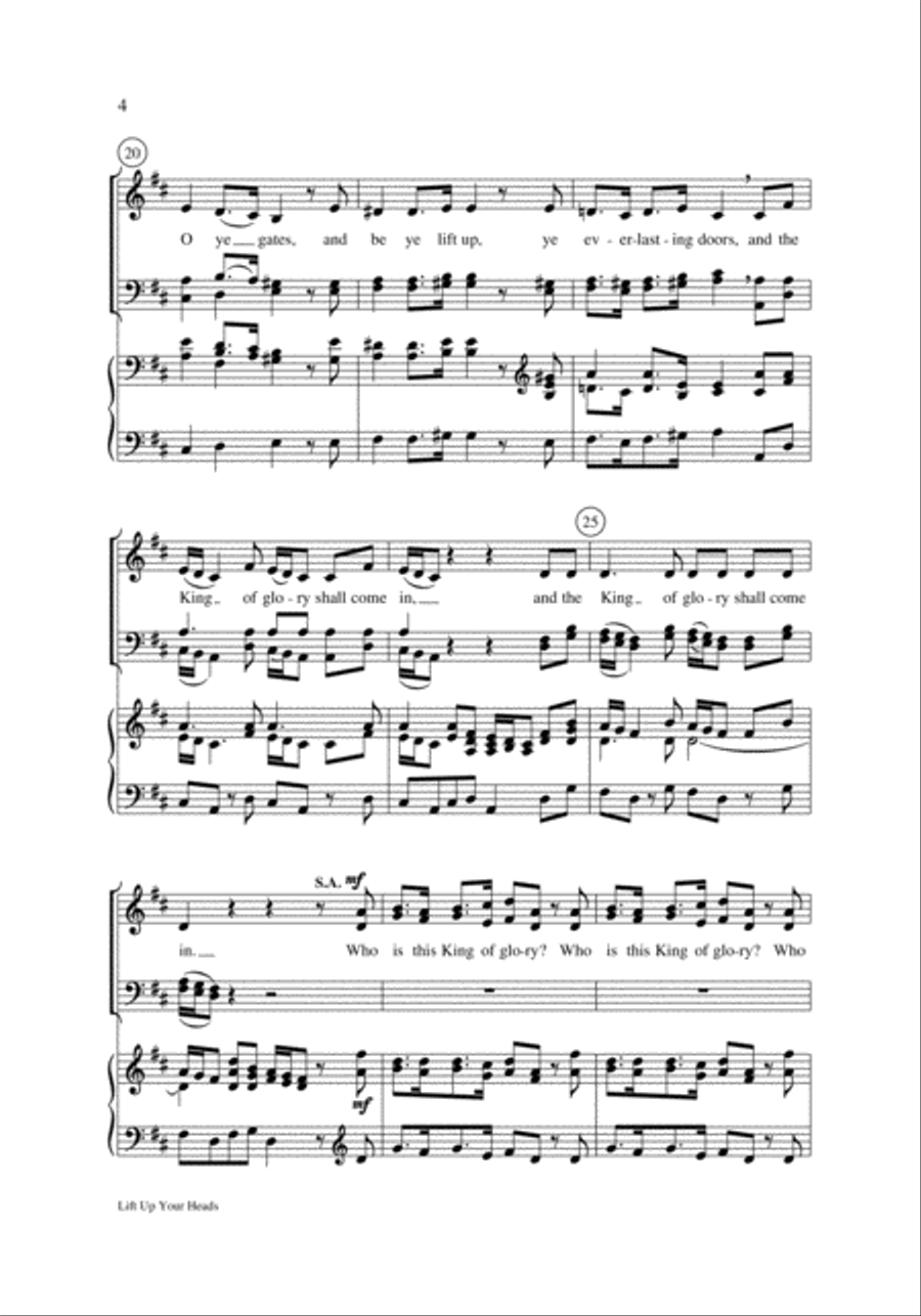 Lift Up Your Heads 4-Part scores gallery preview page 4