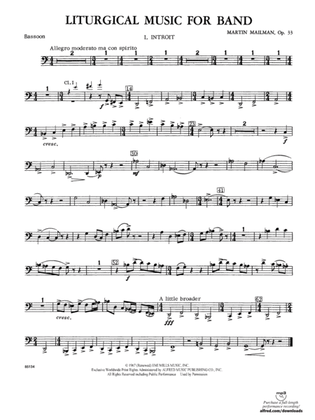 Liturgical Music for Band, Op. 33: Bassoon