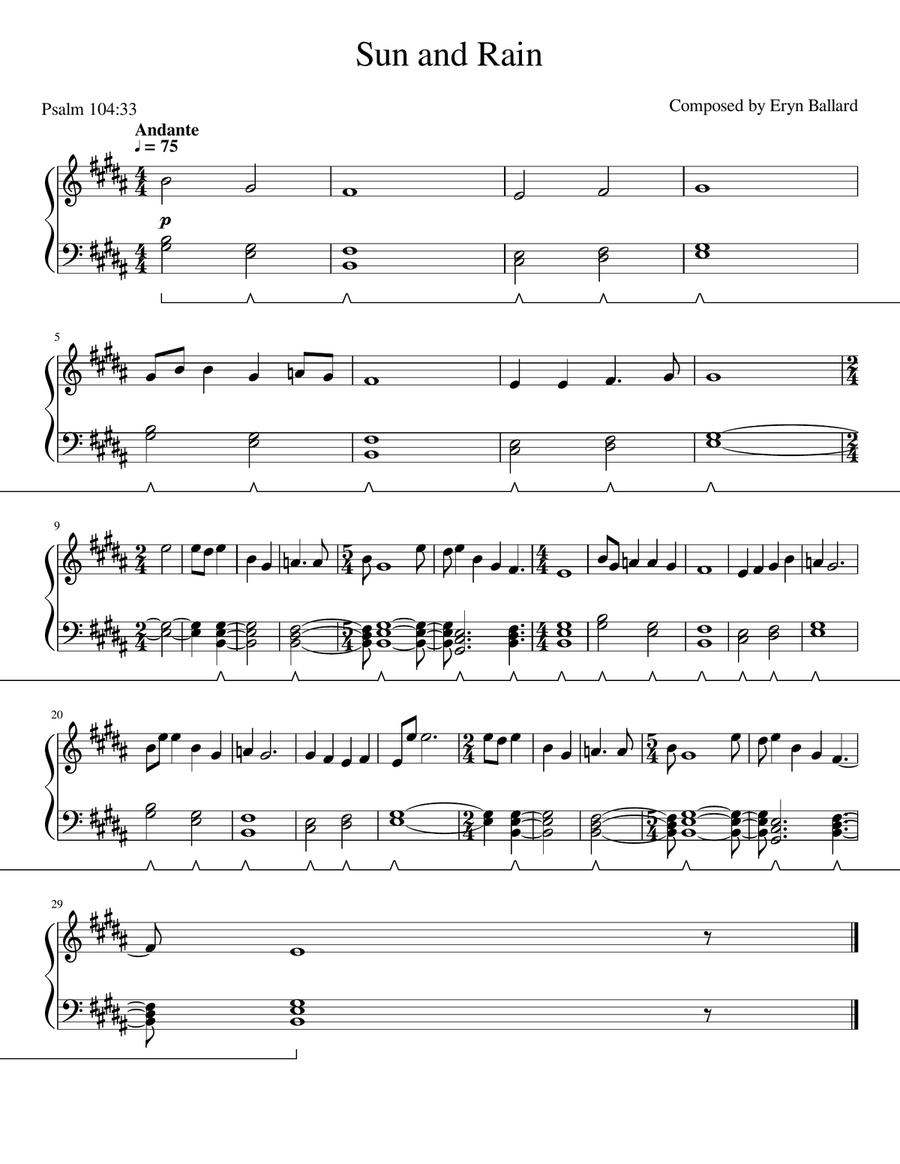 Sun and Rain Sun and Rain Piano Solo scores gallery preview page 1