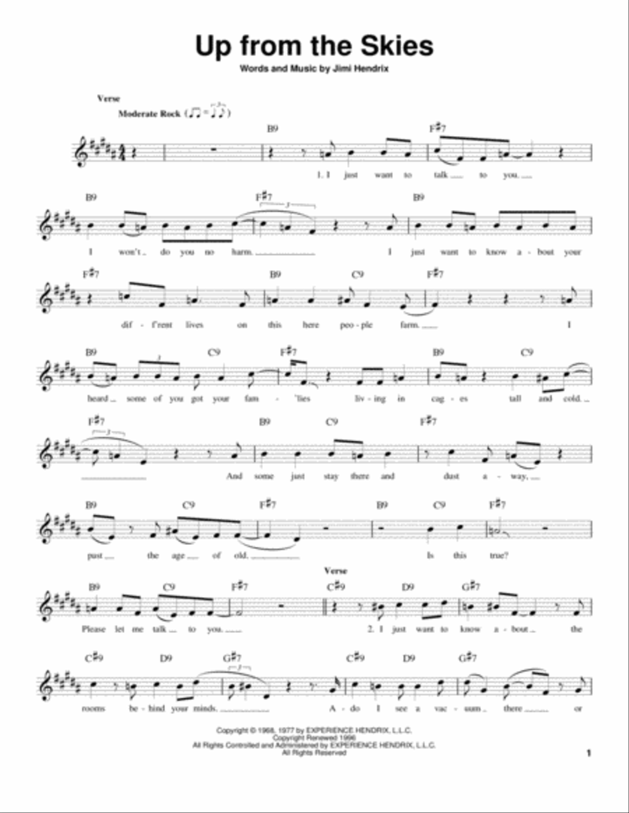 Up From The Skies Acoustic Guitar scores gallery preview page 1