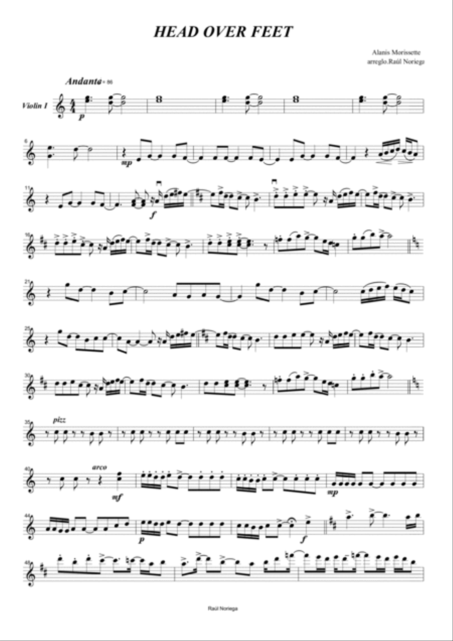 Head Over Feet Head Over Feet String Quartet scores gallery preview page 5