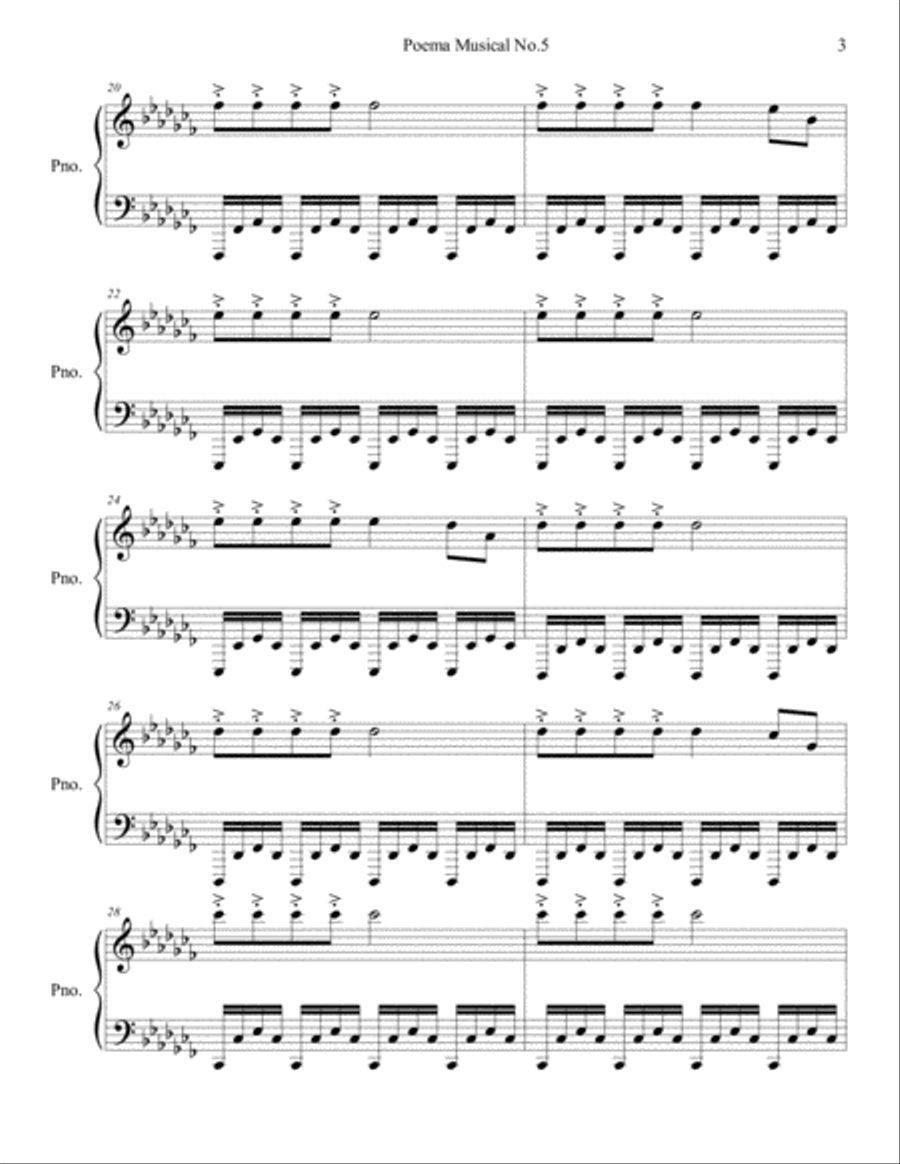 poema musical No.5 poema musical No.5 Piano Solo scores gallery preview page 3