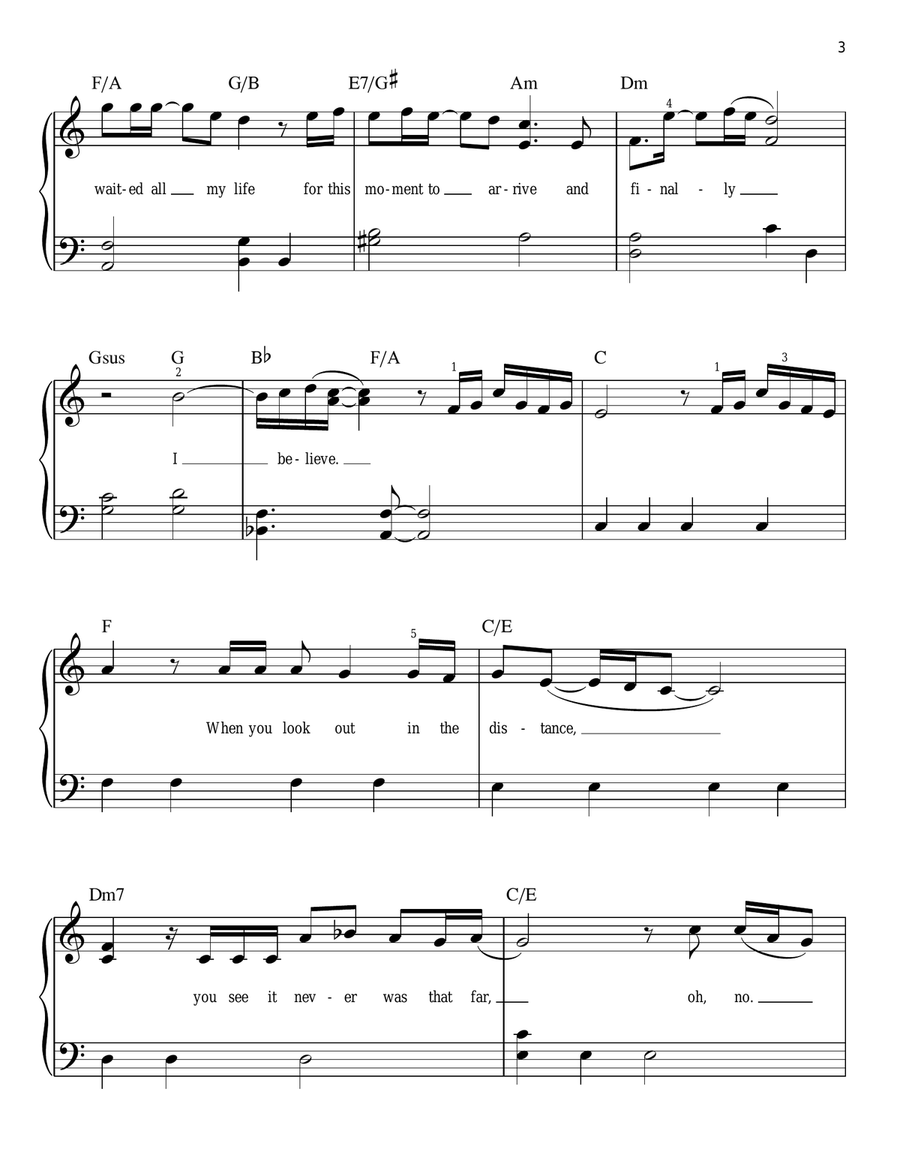 I Believe Easy Piano scores gallery preview page 3